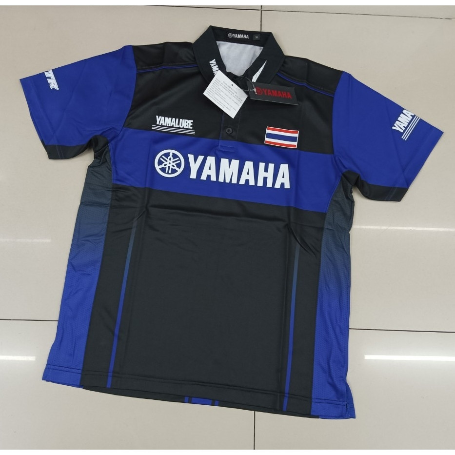 ของแท้ เสื้อโปโล YAMAHA MOTOR SPORT POLO YAMALUBE GRTY สีน้ำเงิน ยามาฮ่า ของใหม่ ของแท้ มือ 1 ราคาพิเศษ