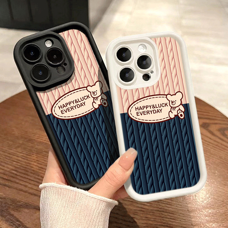 Happy luck รูปแบบตุ๊กตาหมีสําหรับ REALME C65 C55 C63 C30 C25 C53 C20 C15 C12 C11 5i C35 C51 N53