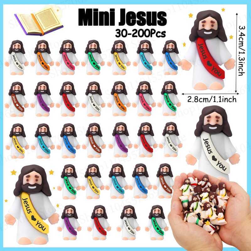 C 50-200Pcs Mini Jesus Figures Jesus Loves You Christ Toys Multicolor Tiny Jesus Figures Religious