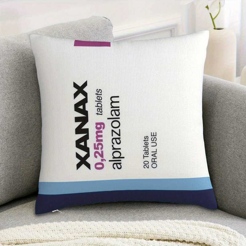 C 4Pcs XANAX Printed Pillow Covers, Contemporary Polyester, Zipper Closure, Machine Washable, For H