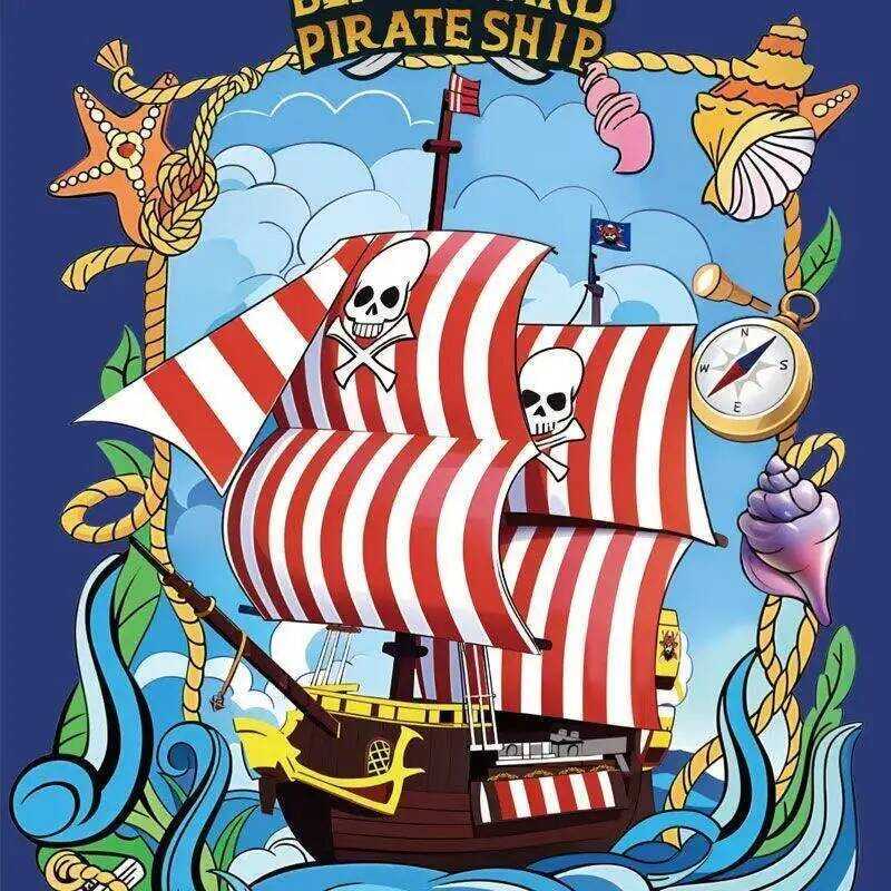 C Blackbeard Pirate Ship Model Kit Intelligence Assembly Building Bloc Toy For Boys And Girls Creat