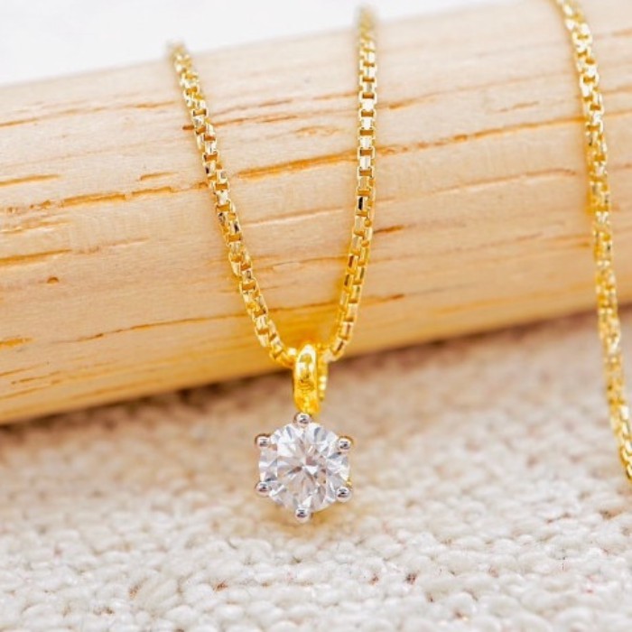 [PCPY JEWELRY] สร้อยคอพร้อมจี้เพชรGIA 0.23 กะรัต  ทองคำแท้9K (ทอง37.5%) เพชรแท้ใบเซอร์GIA [9KPP751]
