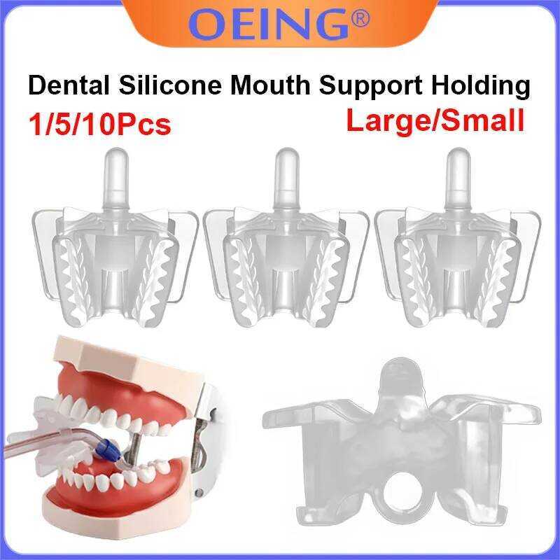 C 5/10Pcs Dental Intraoral Retainer With Saliva Ejector Tube And Bite Pad; Compatible With Suction