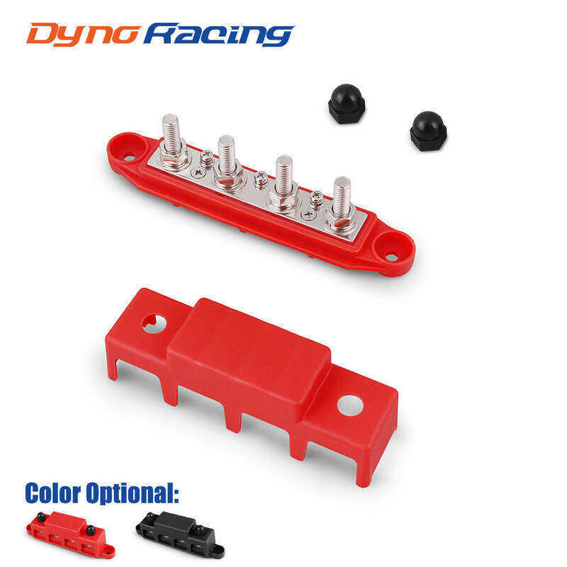 M8 แบตเตอรี่ Terminal 48V Bus Bar Power Distribution Block พร้อมฝาครอบ High Current สายไฟสําหรับรถเร