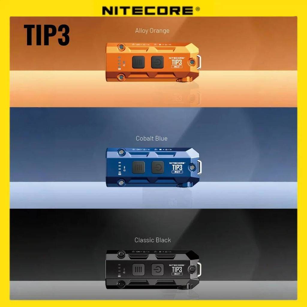 Nitecore TIP3 2026 พวงกุญแจไฟฉาย Poket โคมไฟคีย์ USB-C ชาร์จแบบพกพา EDC light Camping ไฟฉายโคมไฟ AB