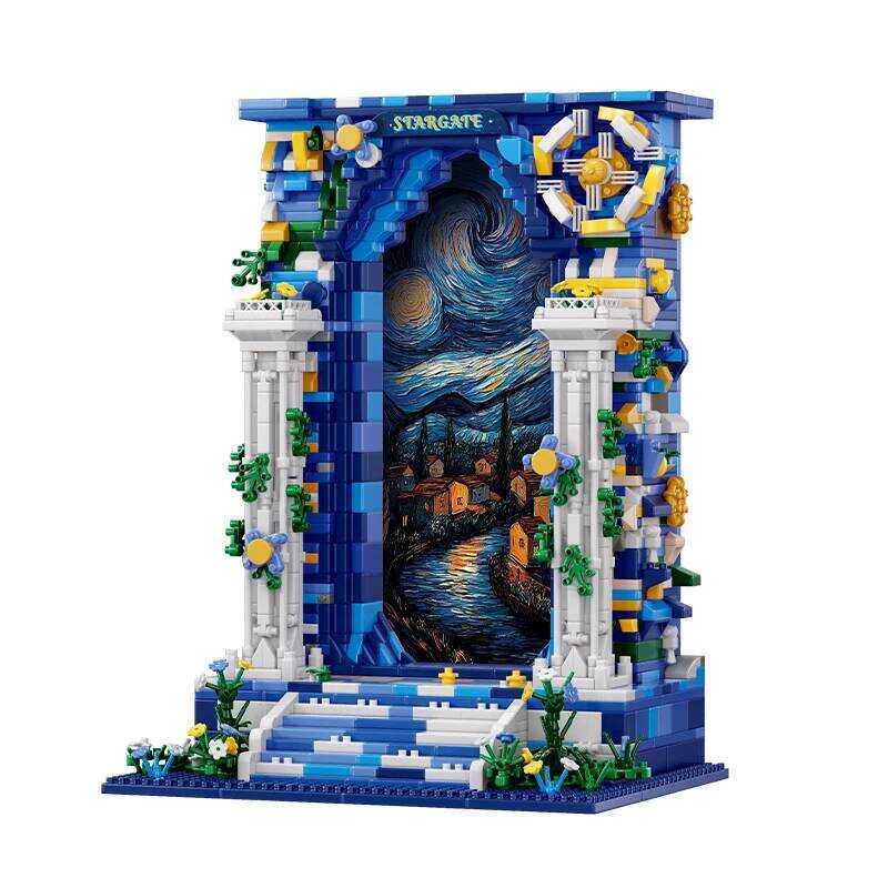 C 1745Pcs Dreamlike Starry Sky Door Building Bloc Set Architectural Model Building Toy For Kid Adul