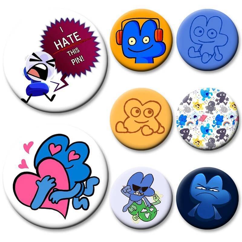 ตลก Bfb X และ Four เข็มกลัดรอบการ์ตูนสร้างสรรค์ปุ่ม Pins Lollipop Fanart Meme Badge สําหรับกระเป๋าเป