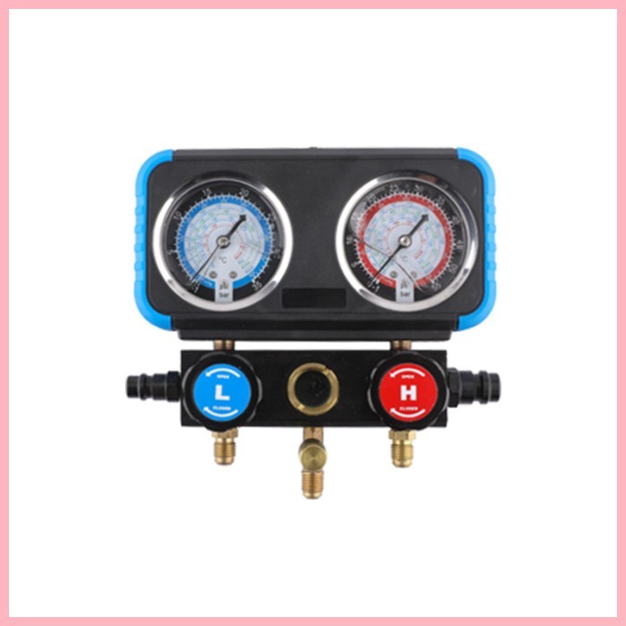 R134aสารทำความเย็นรถยนต์ฟลูออไรด์เมตรสารทำความเย็นGaugeเครื่องวัดความดันสารทำความเย็นDouble Gaugeวา