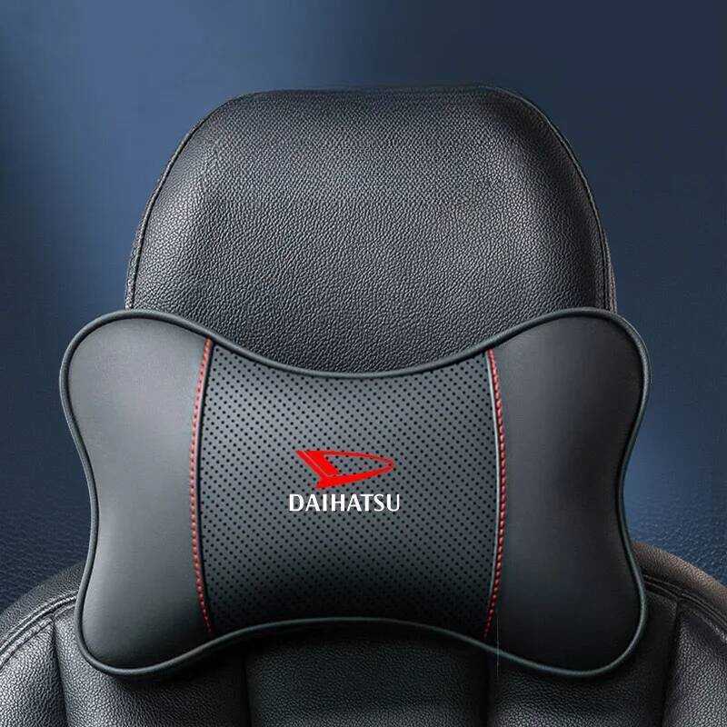 C 1Pcs Car Seat Headrest Auto Logo Neck Pillow For Daihatsu Terios Sirion Mira Materia Rocky YRV Fe