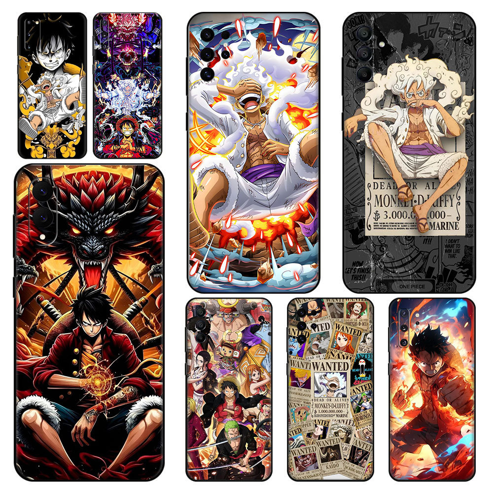 SAMSUNG สําหรับSamsung A07 A17 A56 A36 A26 S25 Fe Edge Plus Ultraความเข้ากันได้เคสโทรศัพท์TPU soft Caseฝาครอบป้องกันOne PieceอะนิเมะLuffy qw.8