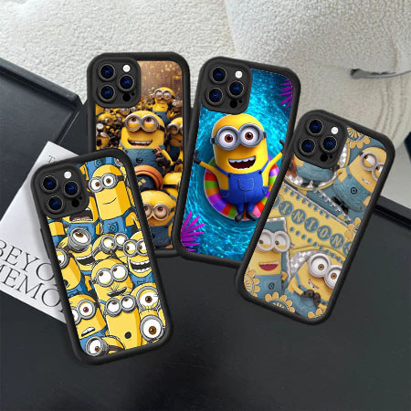 TN29 น่ารัก Minions Liquid HD สําหรับ iPhone 11 14 X 7 6 12 Mini XR 13 8 Plus Pro Max วัสดุ TPU
