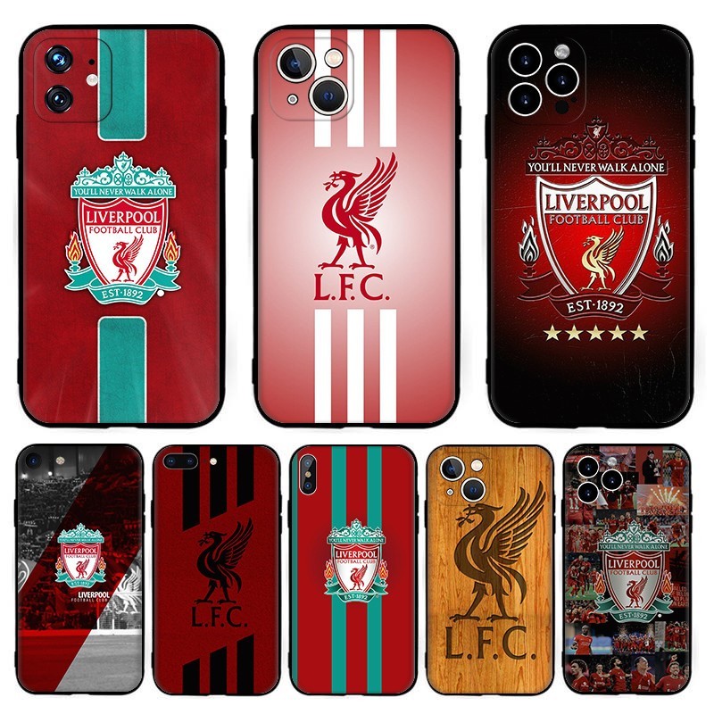 สําหรับ iPhone 5 5s SE 6 6s 6 7 8 Plus SE X XR XS 17 Air Pro Max Liverpool FC TPU สีดําซิลิโคนอ่อนเค
