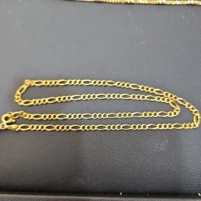 สร้อยคอเด็ก คอทอง 14 k (585) ของแท้ % น้ำหนัก 3.21 กรัม ความยาว 37 cm งานมือสอง