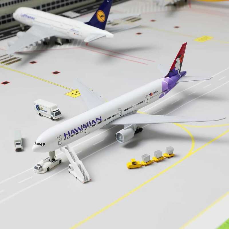 C 1/300 Diecast Metal Airplane Model With Stand 777 Hawaiian Airplane Model For Adult Aviation Enth