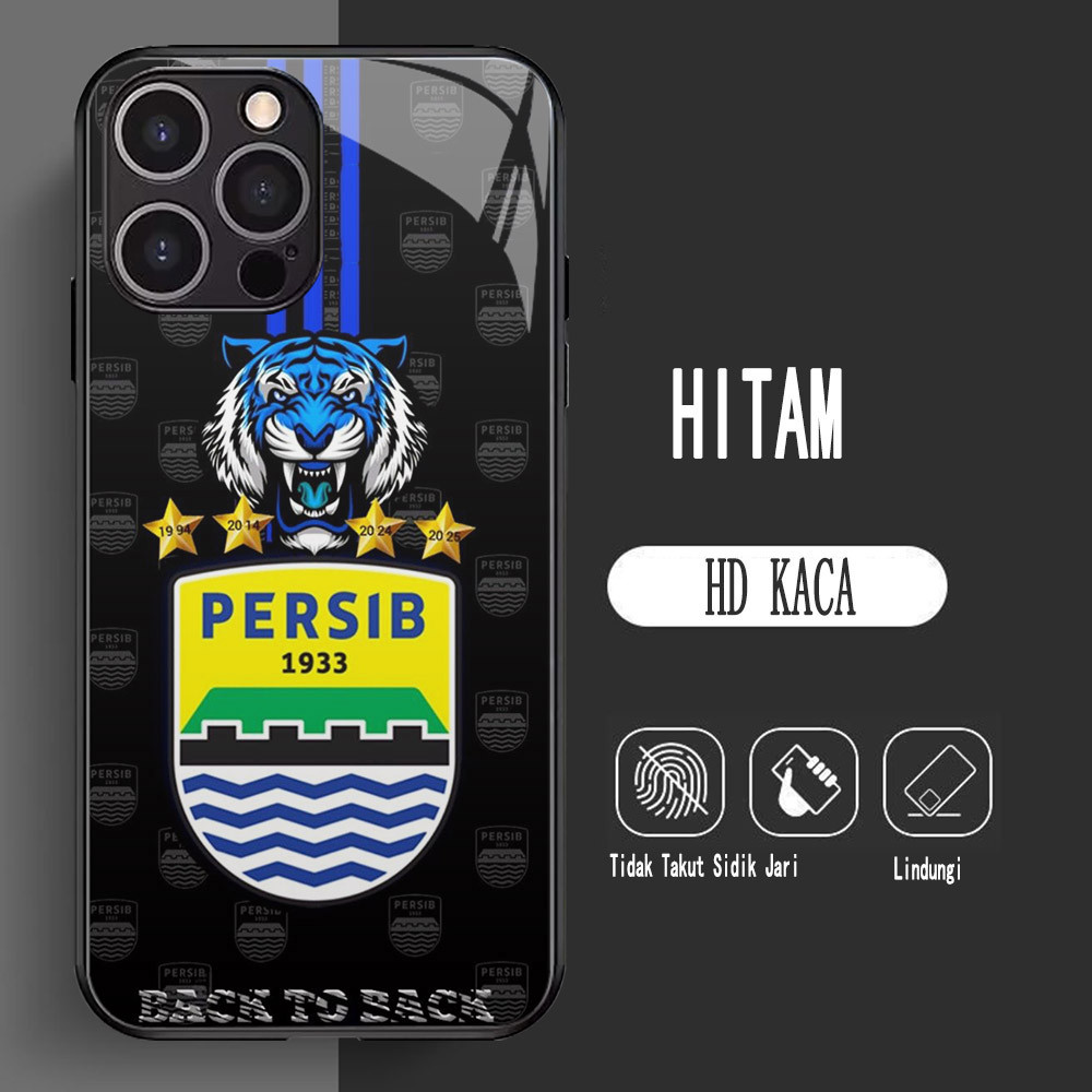 Y-21 Persib HD Glass Casing สําหรับ iPhone 11 13 14 12 Mini Pro Max Plus Case