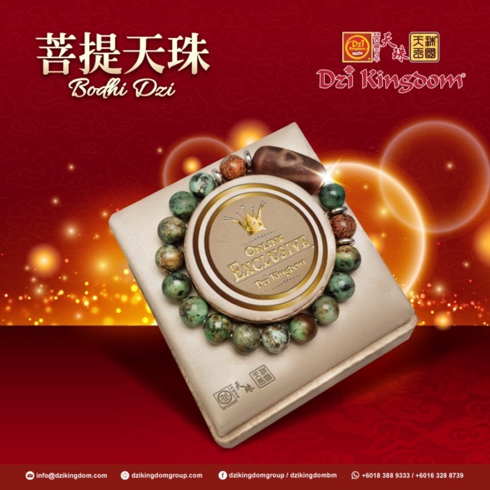 Dzi Kingdom Bodhi Tree Dzi [การป้องกัน Dzi] แท้ทิเบตโบราณ Dzi ฟาง Dzi สาย Kingdom Bodhi Dzi [สายป้อ