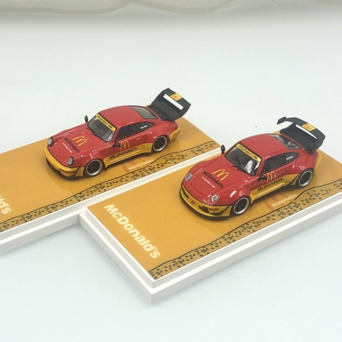 1/64 Porsche rwb McDonalds TNT 964 993 จําลองรถรุ่นเครื่องประดับ