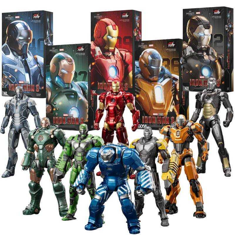 C ZD Toys Iron Man Mk15 Mk16 War Machine Mk2 Action Figure Iron Man Mk47 Mk35 Red Snapper 1/10 Scal