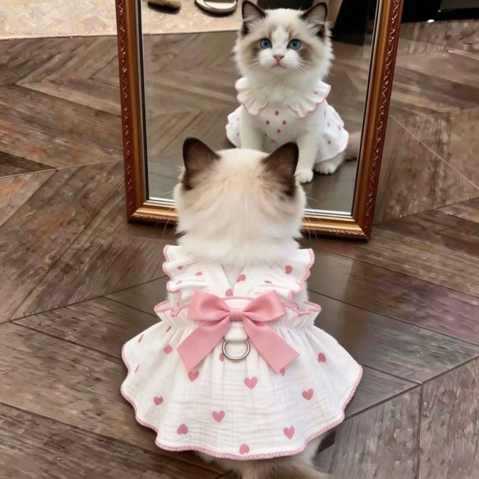 [คลังสินค้าพร้อม] Cat Summer Breathable Anti-Lint Thin Cute Skirt 0.5-6.5kg