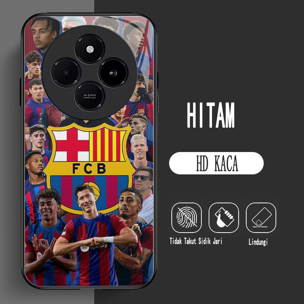 Y-17 Club_Barce_lona HD Glass Casing สําหรับ Xiaomi POCO X3 C75 C3 NFC C31 Pro Case