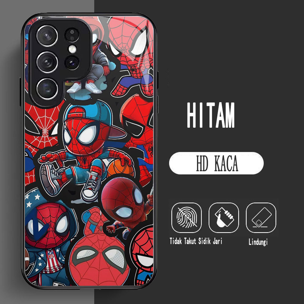 Y-6 Spider-Man HD Glass Casing สําหรับ Samsung Galaxy S24 S21 S25 Plus Ultra FE Case
