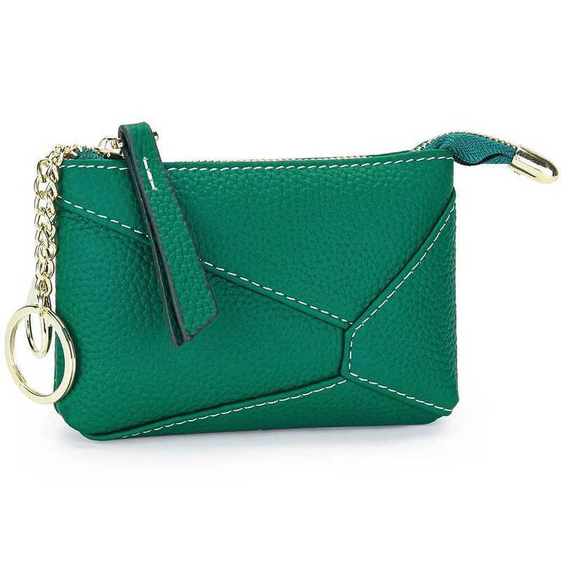 C Womens Brand Geometric Design Coin Purse Puzzle Money Small Wallet With 2 Keychain Women Genuine
