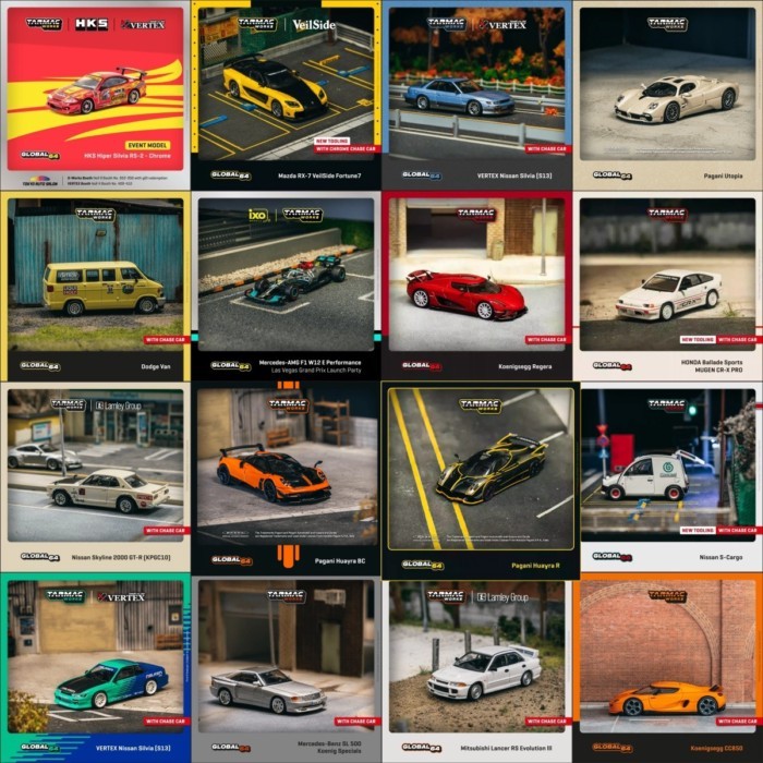 Ready Stock Collection TW 1: 64 Pagani Benz Japanese JDM TARMAC Car Model Global64