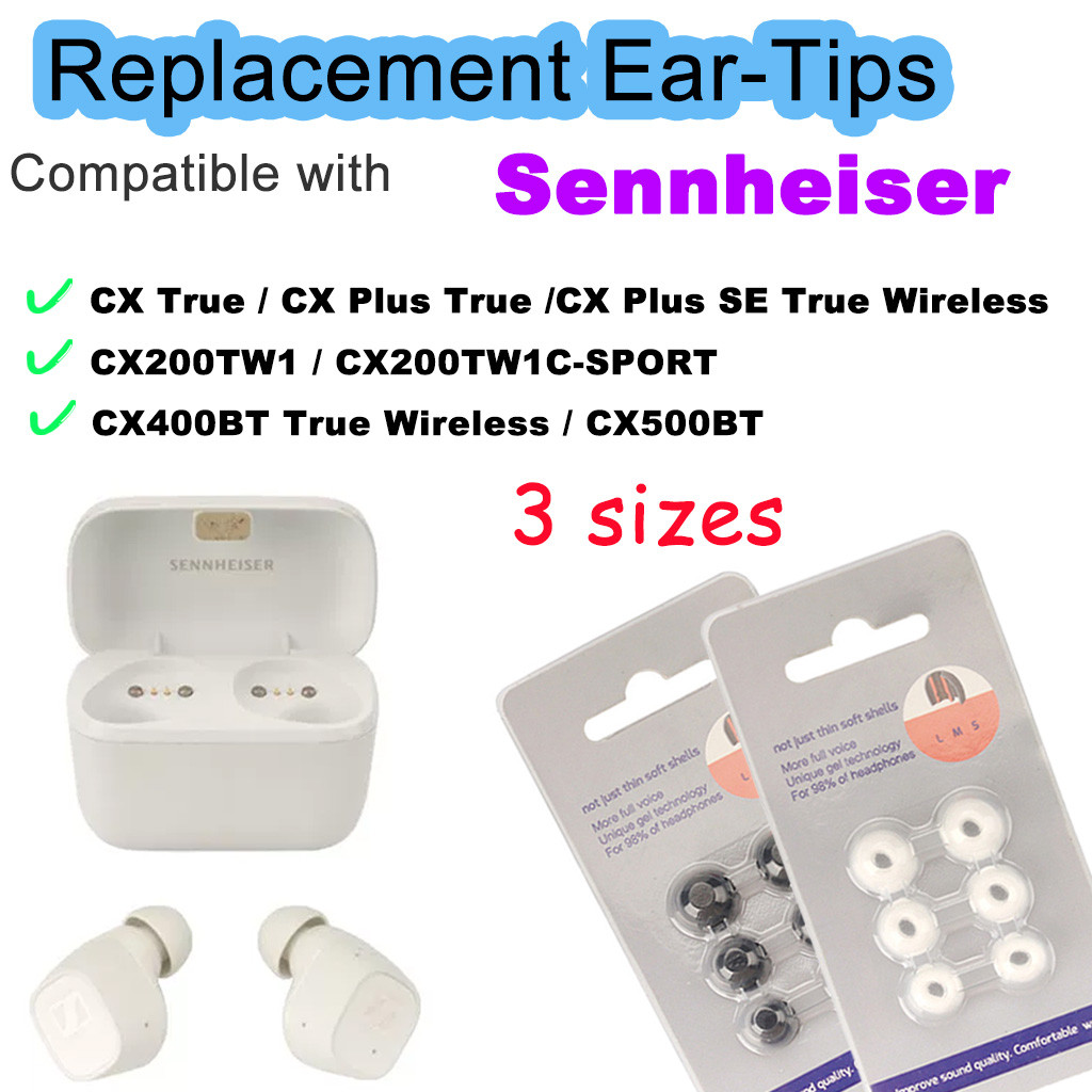 สําหรับ Sennheiser CX Plus SE True Wireless CX200TW1 CX200TW1C CX400BT CX500BT จุกหูฟังซิลิโคนอ่อนนุ