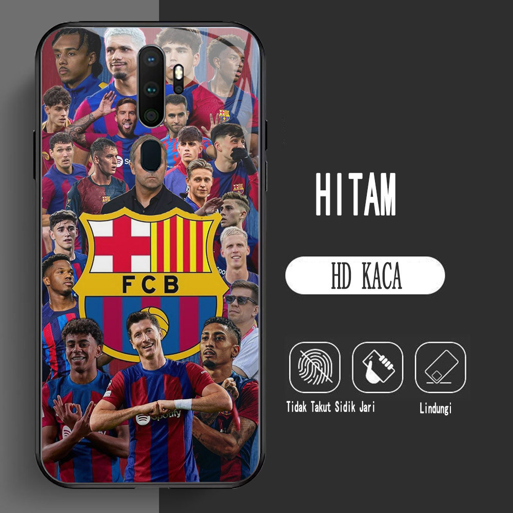 Y-17 Club_Barce_lona HD Glass Casing สําหรับ OPPO Reno 2F A5 F11 12F 2Z F17 A9 2020 Pro Case