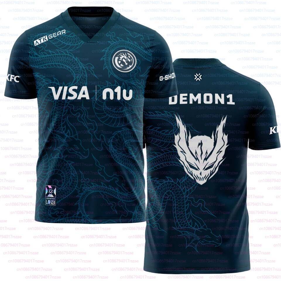 ทีม 2025 Leviatan Jersey VALORANT แฟนฤดูร้อน 3D พิมพ์ V คอ Breathable ชุดกีฬาผู้ชายแฟชั่น Dragon Cas