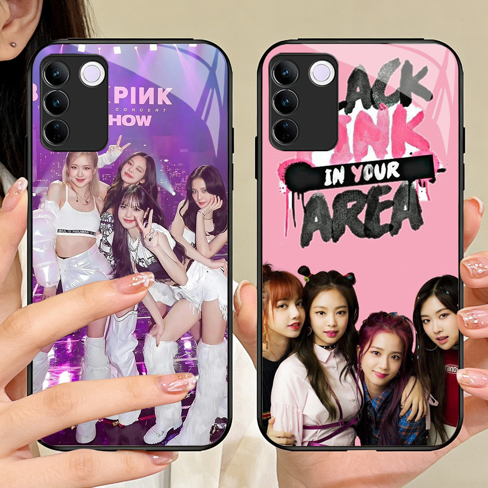 O-6 BLACKPINK กระจกนิรภัยเคสโทรศัพท์ VIVO V30 V29 V29E Y100 T3 V23E Y200E Y200 V27 V23 V27E Pro Lite