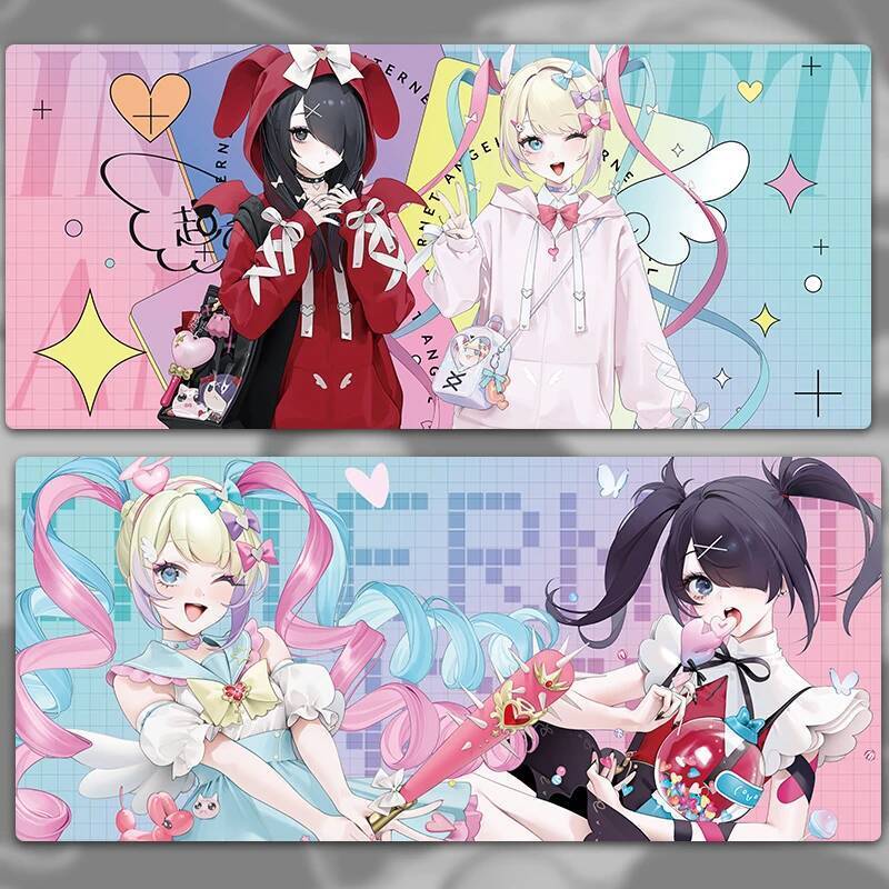 Needy Streamer Overload Ame OMGkawaiiAngel KAngel Needy Girl Overdose Mouse pad Gaming XXL Mousepad คีย์บอร์ดพรมเดสก์ท็อป