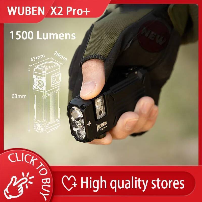 WUBEN X2 Pro ไฟฉาย LED 1500 Lumens ชาร์จได้ IP65 ใช้งานสะดวกสำหรับกิจกรรมกลางแจ้ง