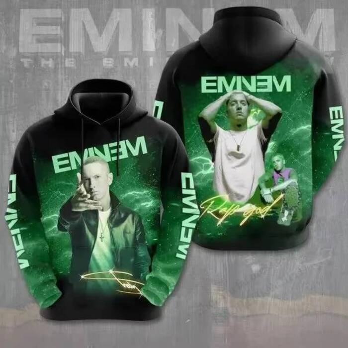Rapper Eminem 3d พิมพ์ Hoodie ผู้ชายหญิงแฟชั่นขนาดใหญ่ Hoodie เสื้อกันหนาวเด็กเสื้อผู้หญิง Sweats ผู