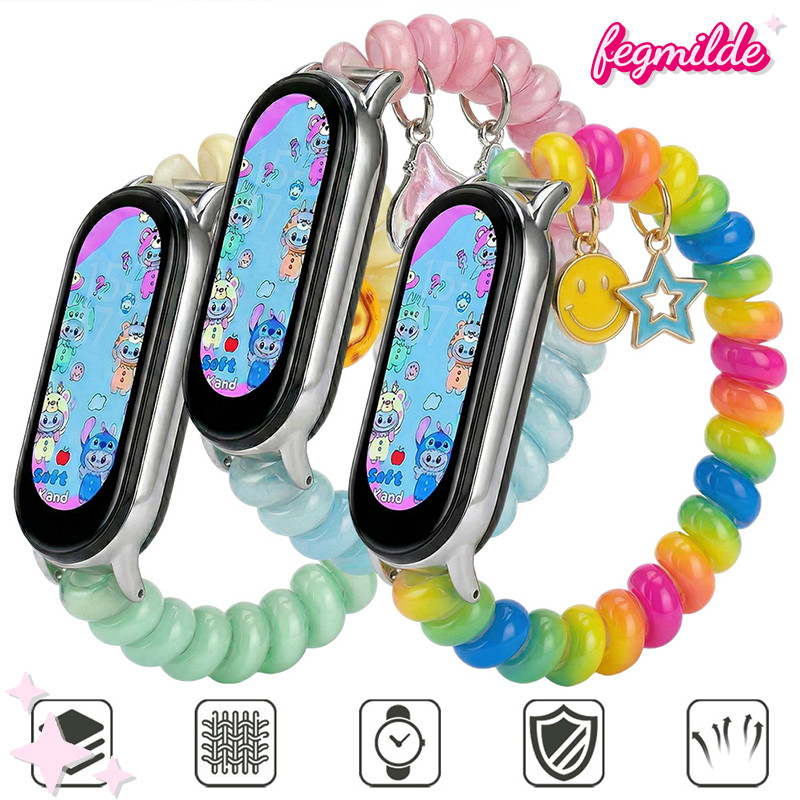 สายรัดยืดหยุ่น TPU for Xiaomi Mi Band 10 9 8 เข็มขัด อุปกรณ์เสริม for Smartwatch Miband 10 9 8 NFC