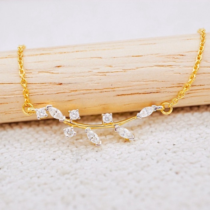 [ PCPY Jewelry ] สร้อยคอพร้อมจี้เพชรแท้น้ำ100  ทองคำแท้9K (ทอง37.5%) เพชรเบลเยี่ยมแท้ ขายได้ [9KPN1