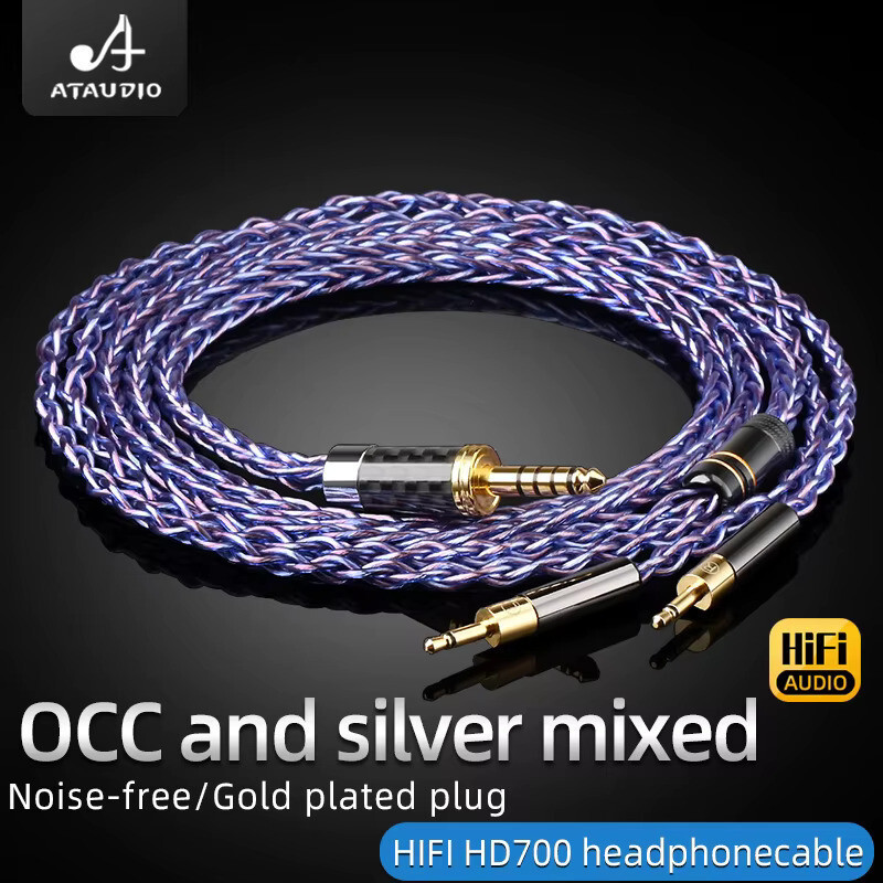 ATAUDIO Balance 3.5 Xlr 4.4 มม.ถึงDual 2.5 มม.16 แกนหูฟังหูฟังสายHifi CablสําหรับHD 700 sennheiser h
