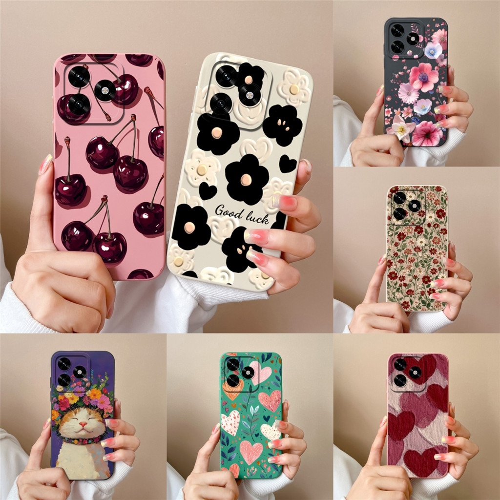 สําหรับ Honor X5c Plus Honor X5b Plus กรณีดอกไม้หรูหราป้องกันกล้องกันกระแทกทนทานนุ่มปกหลังสําหรับ Ho