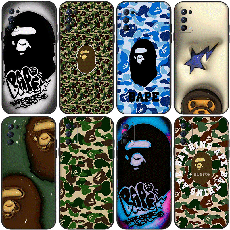 A BATHING APE สําหรับ OPPO Reno 8T 7 lite 7z 5G 6 4G 11F 12F 12FS 12 TPU เคสโทรศัพท์นุ่มฝาครอบป้องกั