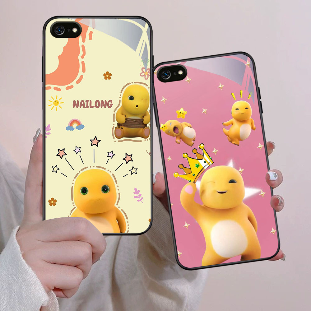 FB-23 Nailong HD Glass Case Casing Kaca สําหรับ iPhone SE 6S 6 7 XS 8 Max Plus 2020 2022