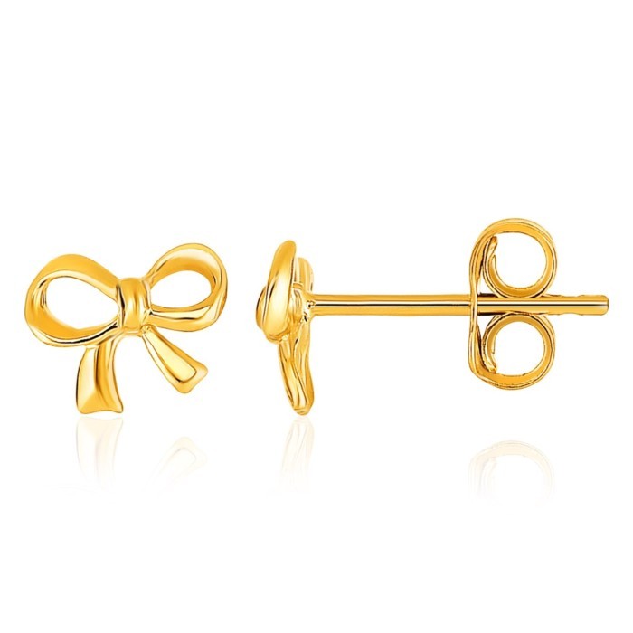 Nathalias NY ต่างหูโบว์มินิมอล ทองคำแท้ 14K แบบติดใบหู Bow Style Post Earrings  | ไม่ชุบ ไม่ลอก ทอง