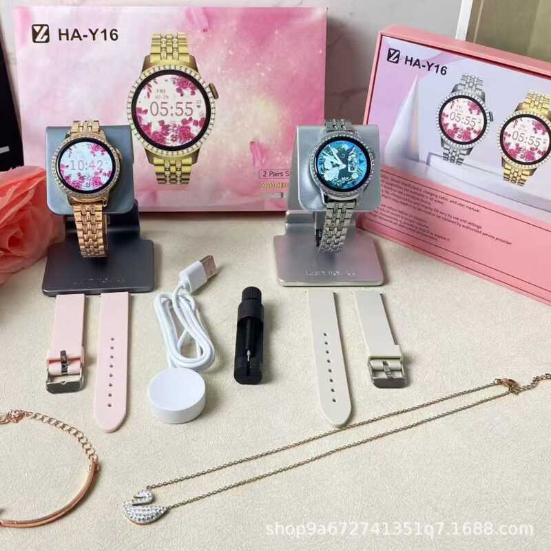 HY-Y16 สมาร์ทวอทช์ 1.09 นิ้วบลูทูธโทร Heart Rate Pedometer Sleep Full Diamond แฟชั่นสุภาพสตรี