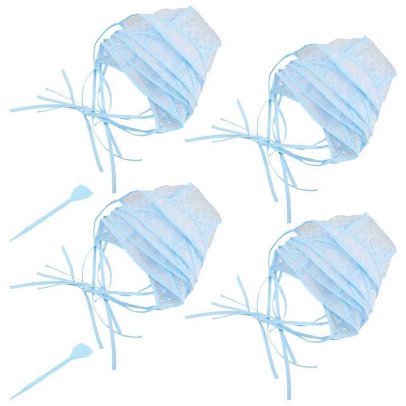 C 22Pcs Hair Highlighting Caps Disposable Dyeing Plies Clear Film With Holes For Salon Home Use Hai