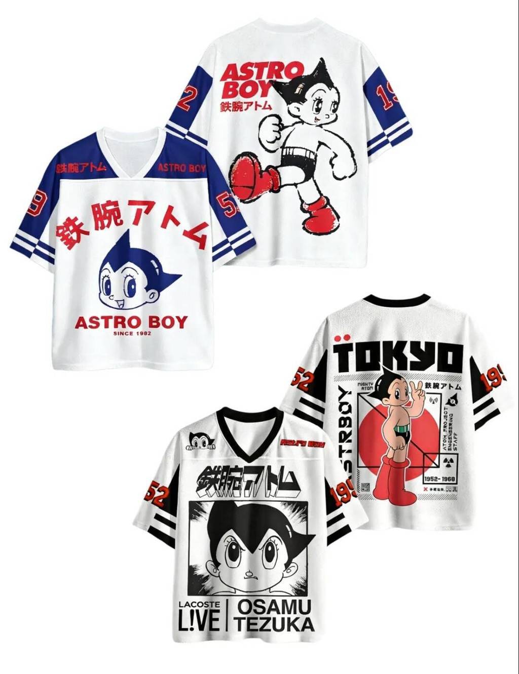 ล่าสุด Harajuku-สไตล์Y2Kผู้ใหญ่และเด็กAstro Boy 3Dพิมพ์VคอRetro Anime Raglanเสื้อยืด