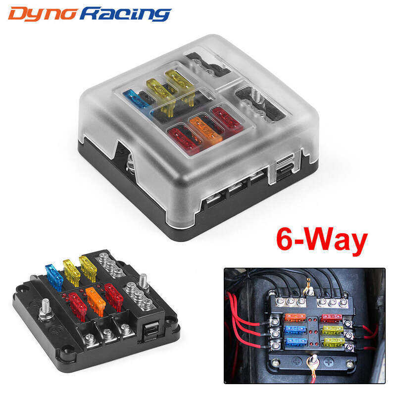 6 Way Blade ฟิวส์ผู้ถือกล่องบล็อก LED ตัวบ่งชี้สําหรับ 12V 32V รถ Marine Auto Pro Zone