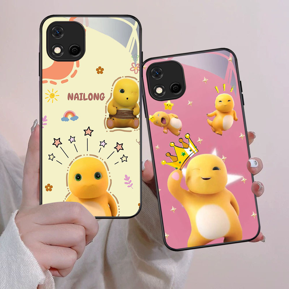 FB-23 Nailong HD Glass Case Casing Kaca สําหรับ Realme C25 2 C12 C20A C1 C20 C2s C11 C2 2021 Pro