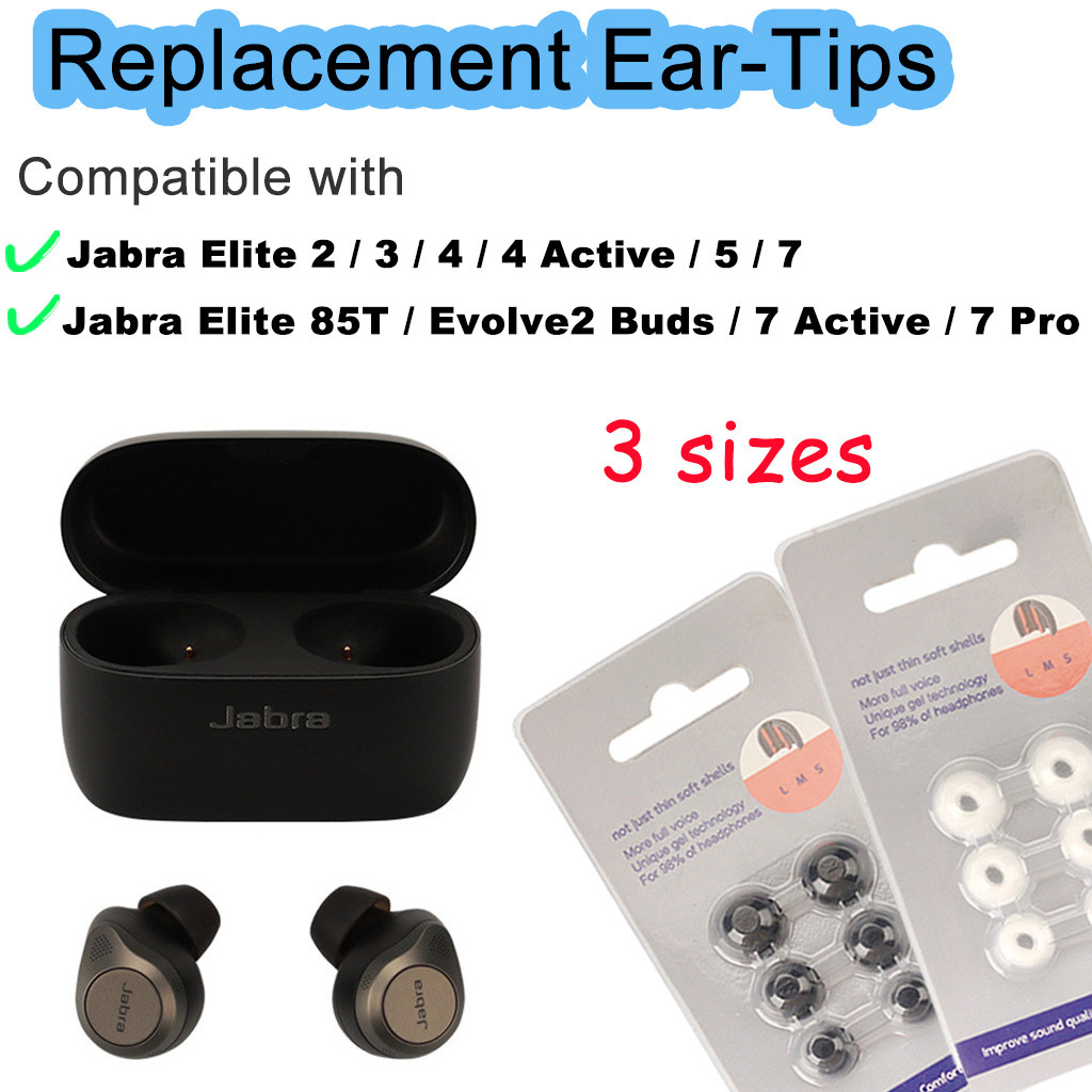 สําหรับ Jabra ELite 2 3 4 5 7 Pro Active 85T Evolve2 Buds ซิลิโคนนุ่มเคล็ดลับหู S/M/L