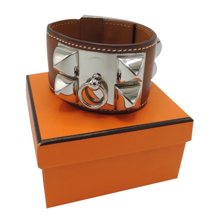 กำไล Hermes แอร์เมส  ของแท้ 100% Collier de Chien Bracelet Étoupe ลูกคุณ ไฮโซ สวย คุ้มมาก