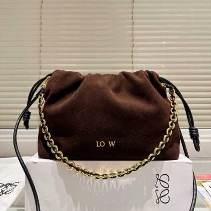Frosted Suede ความจุขนาดใหญ่ Underarm Chain Bucket Bag Cloud Bag Suede จีบไหล่เดียว Messenger Small 