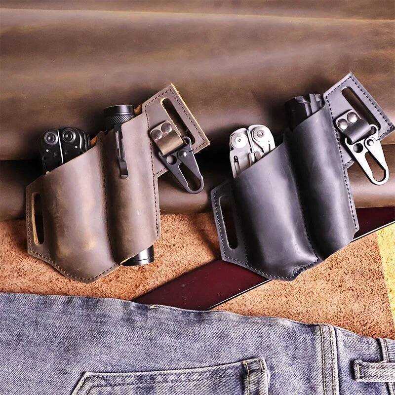 C 1Pcgenuine EDC Multi Tool Plier Sheath Waist Belt Pouch Tactical Multi Tool Folding Knife Flashli